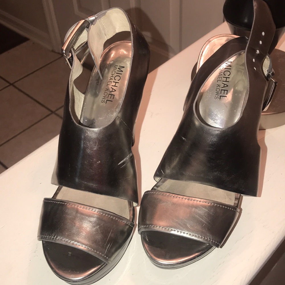 Silver Michael Kors heels
